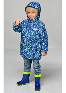 Babyline синяя куртка на кулире для мальчика Геометрия V 134K-17